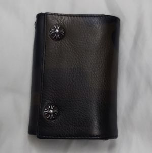 Chrome Hearts camo leather trifold wallet